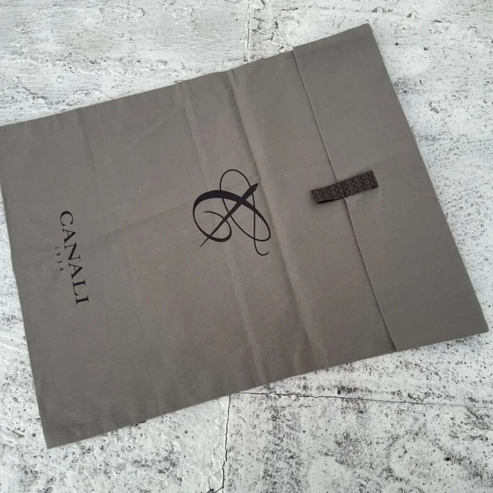 Canali Dust Bag Gray Long Storage Bag with Snap Bag Authentic